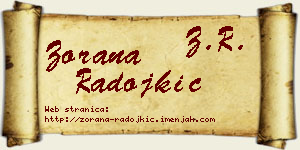 Zorana Radojkić vizit kartica